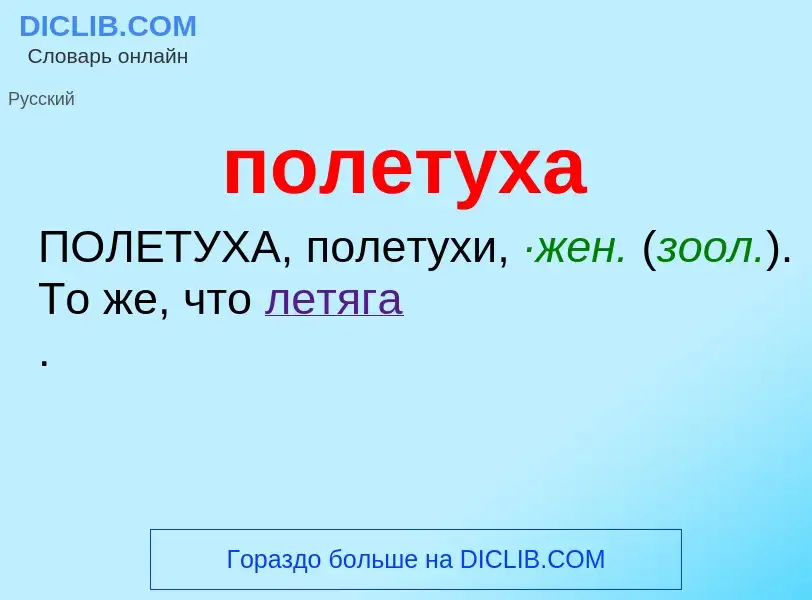 Wat is полетуха - definition