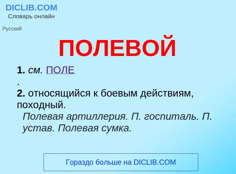 What is ПОЛЕВОЙ - definition