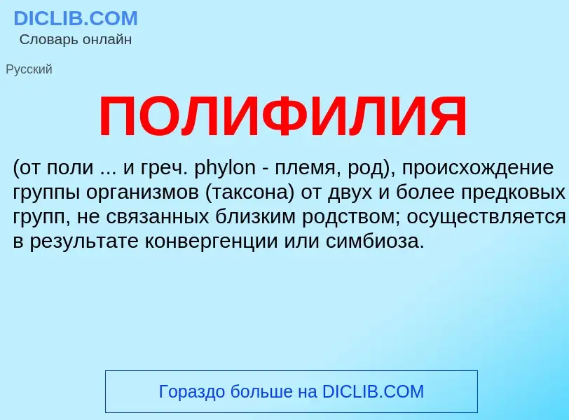 What is ПОЛИФИЛИЯ - definition