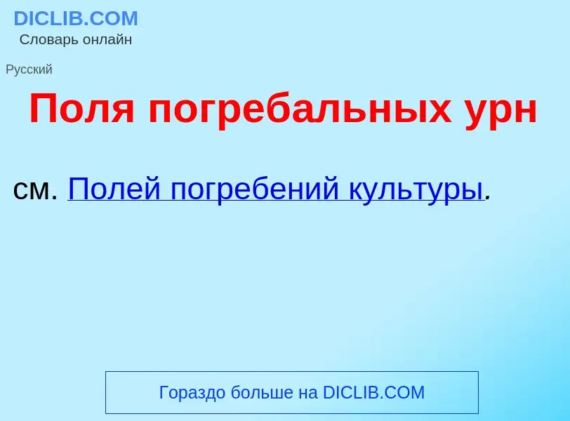 Что такое Пол<font color="red">я</font> погреб<font color="red">а</font>льных урн - определение