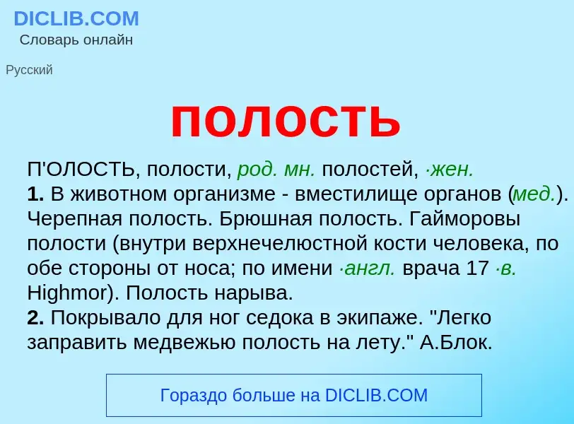 Что такое полость - определение