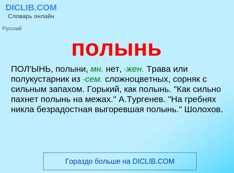 What is полынь - definition