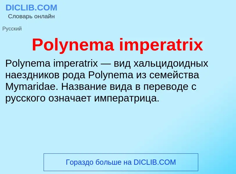 Τι είναι Polynema imperatrix - ορισμός