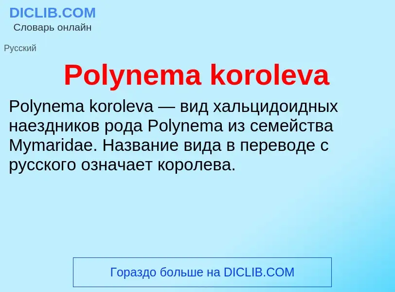 Τι είναι Polynema koroleva - ορισμός