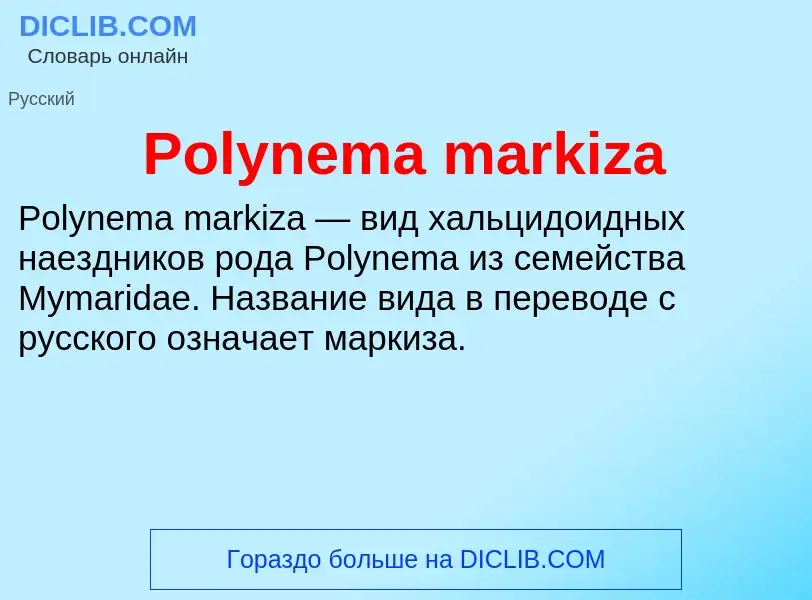 Τι είναι Polynema markiza - ορισμός