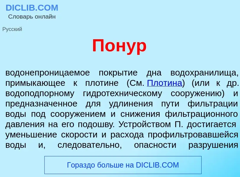 What is Пон<font color="red">у</font>р - meaning and definition