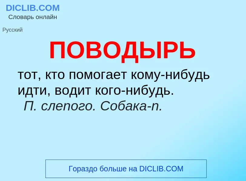 O que é ПОВОДЫРЬ - definição, significado, conceito