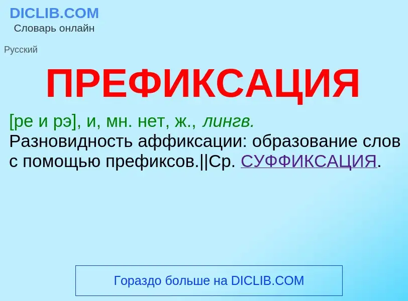 Τι είναι ПРЕФИКСАЦИЯ - ορισμός