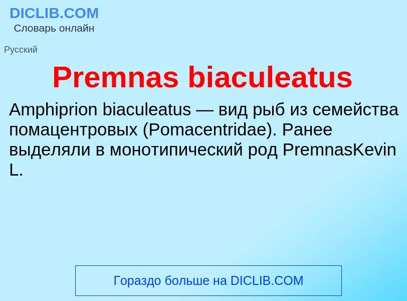 Τι είναι Premnas biaculeatus - ορισμός