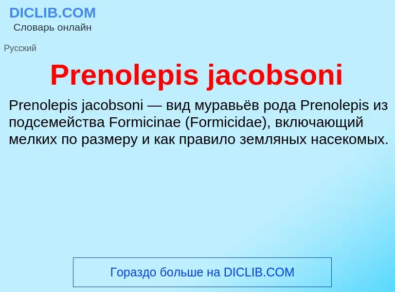 Τι είναι Prenolepis jacobsoni - ορισμός