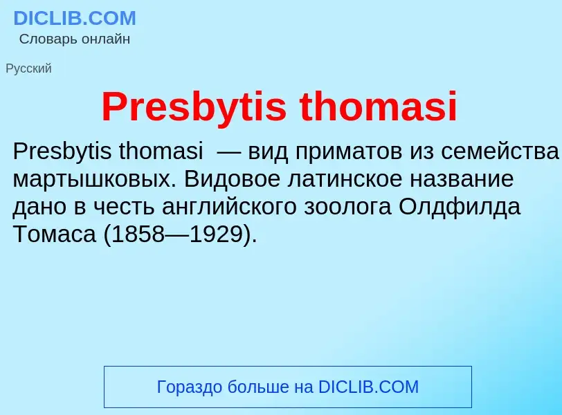 Τι είναι Presbytis thomasi - ορισμός