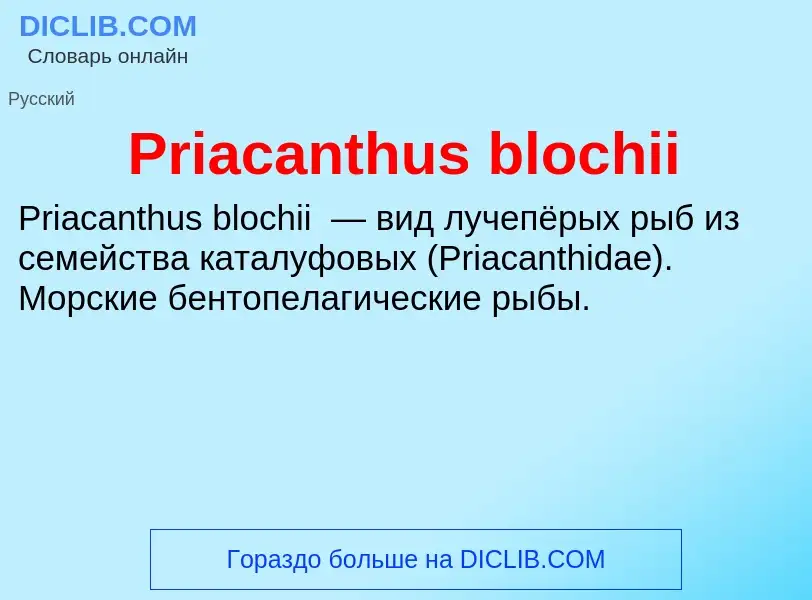 Что такое Priacanthus blochii - определение