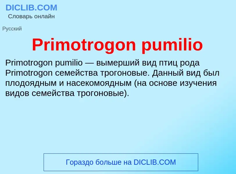 Что такое Primotrogon pumilio - определение