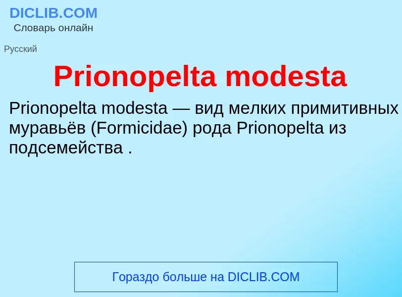 Что такое Prionopelta modesta - определение