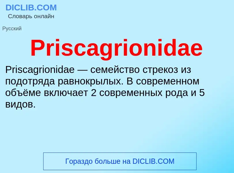 Что такое Priscagrionidae - определение