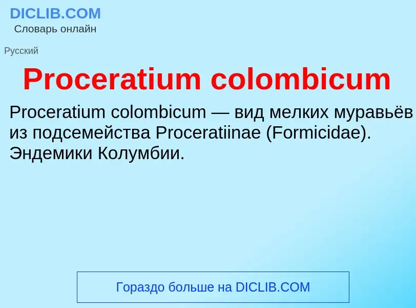 Что такое Proceratium colombicum - определение