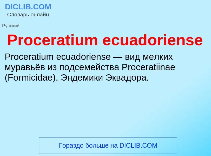 Что такое Proceratium ecuadoriense - определение