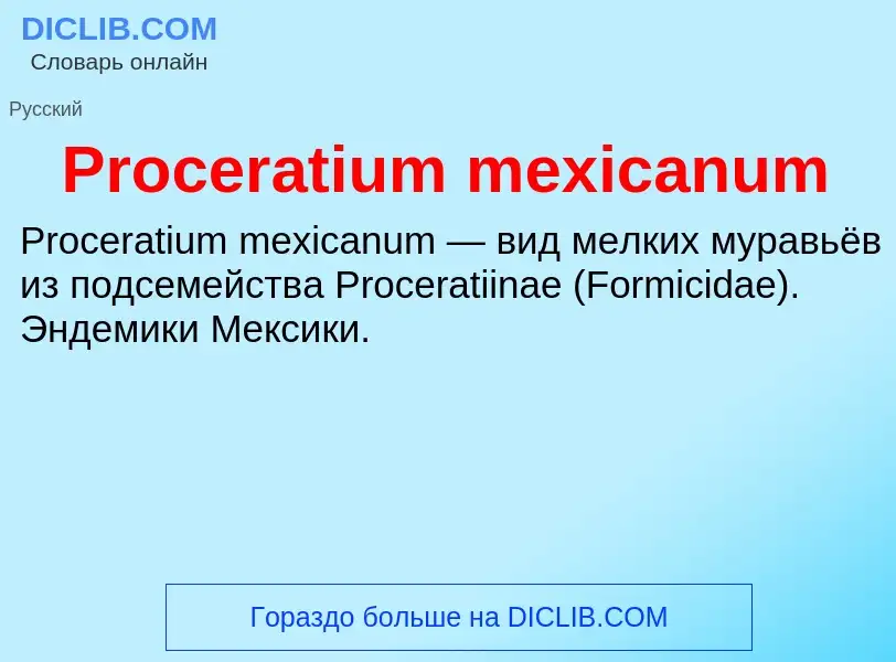 Что такое Proceratium mexicanum - определение