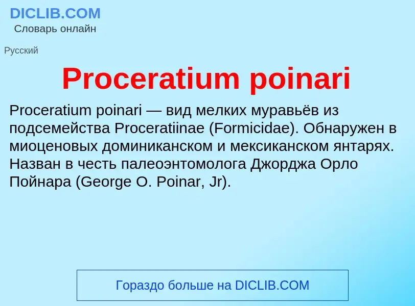 Что такое Proceratium poinari - определение