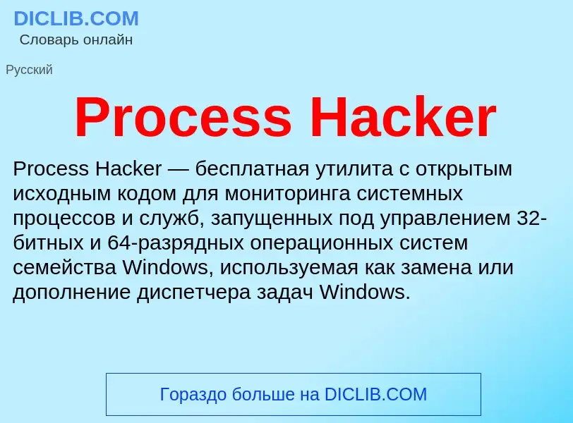 Что такое Process Hacker - определение