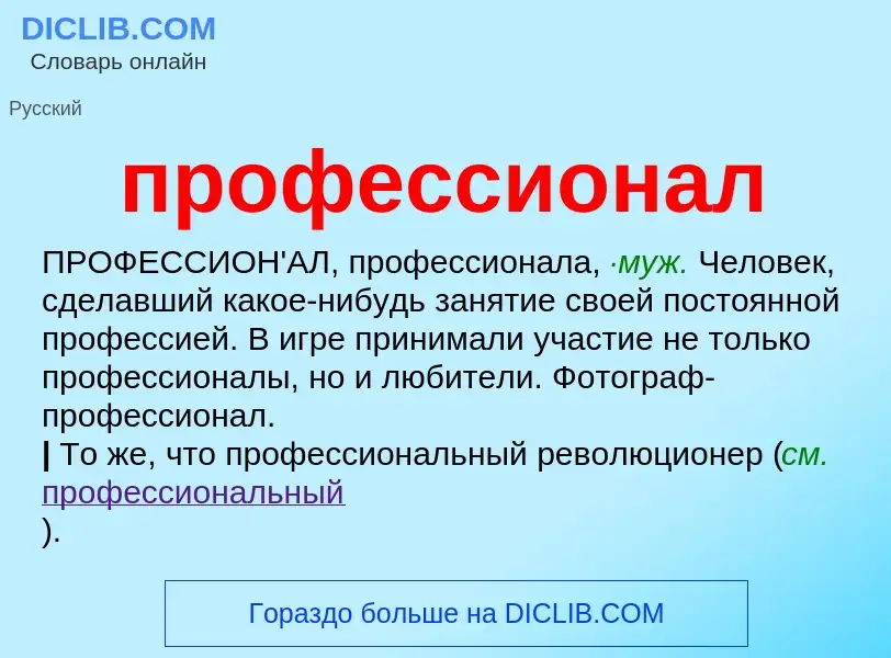 What is профессионал - definition