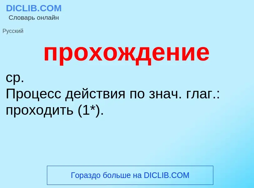 ¿Qué es прохождение? - significado y definición