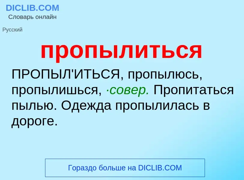 Wat is пропылиться - definition