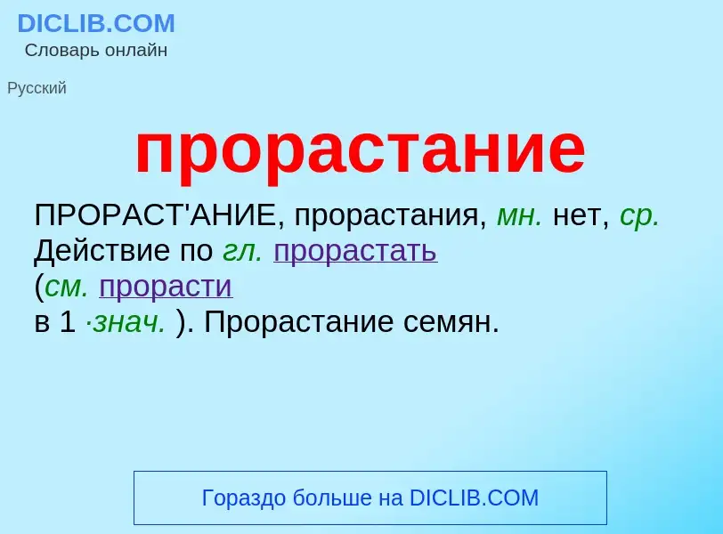 Wat is прорастание - definition