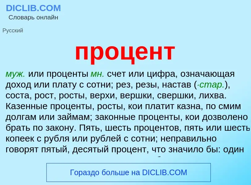 What is процент - meaning and definition