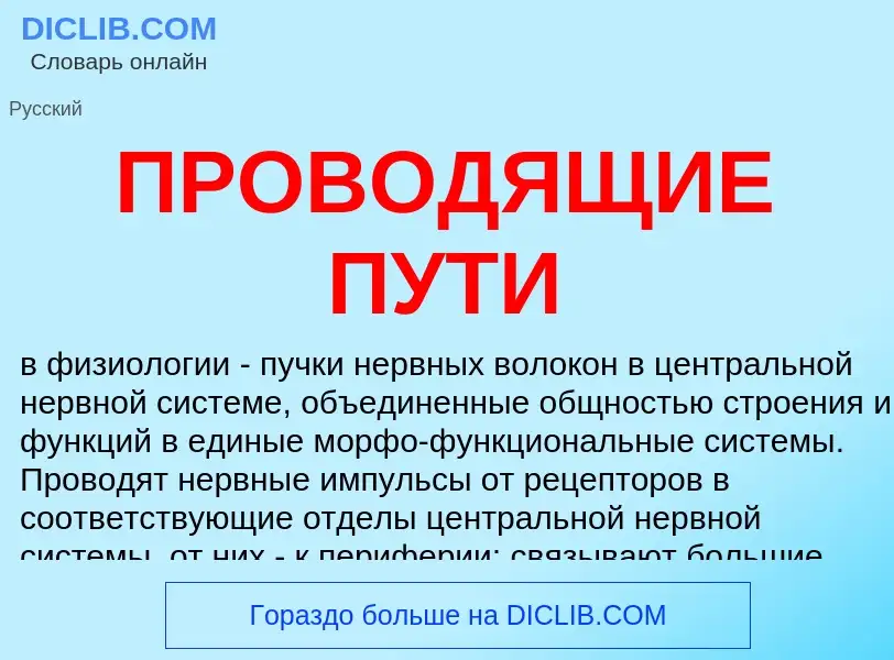 ¿Qué es ПРОВОДЯЩИЕ ПУТИ? - significado y definición