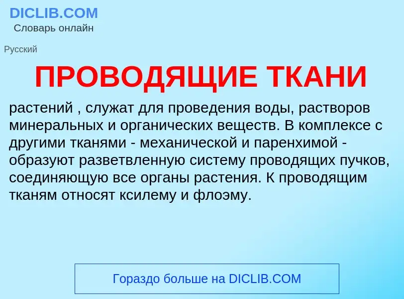 ¿Qué es ПРОВОДЯЩИЕ ТКАНИ? - significado y definición