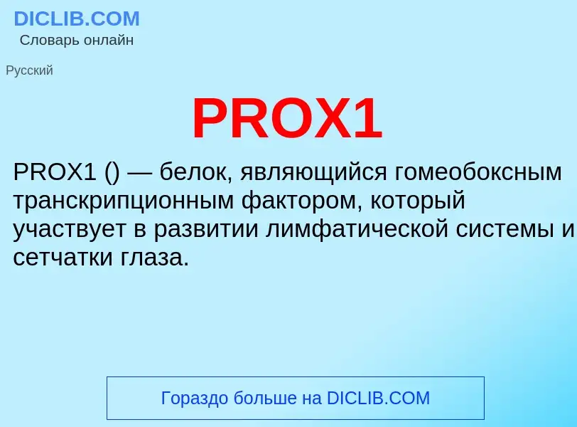 Что такое PROX1 - определение