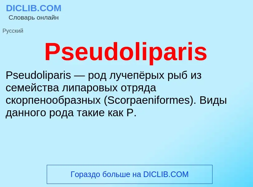 Wat is Pseudoliparis - definition