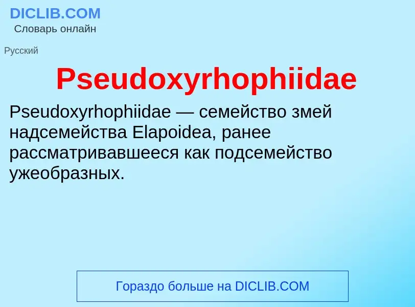 Wat is Pseudoxyrhophiidae - definition