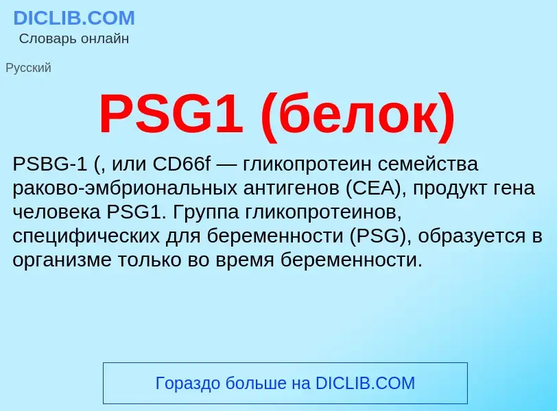 ¿Qué es PSG1 (белок)? - significado y definición