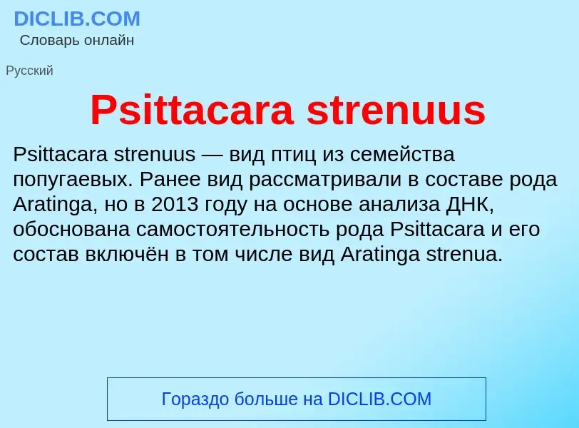 Wat is Psittacara strenuus - definition