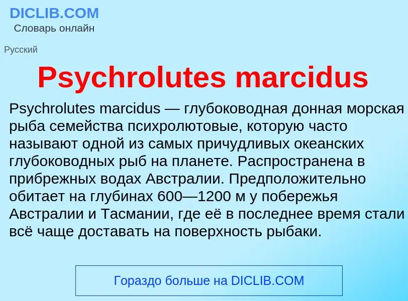 Wat is Psychrolutes marcidus - definition