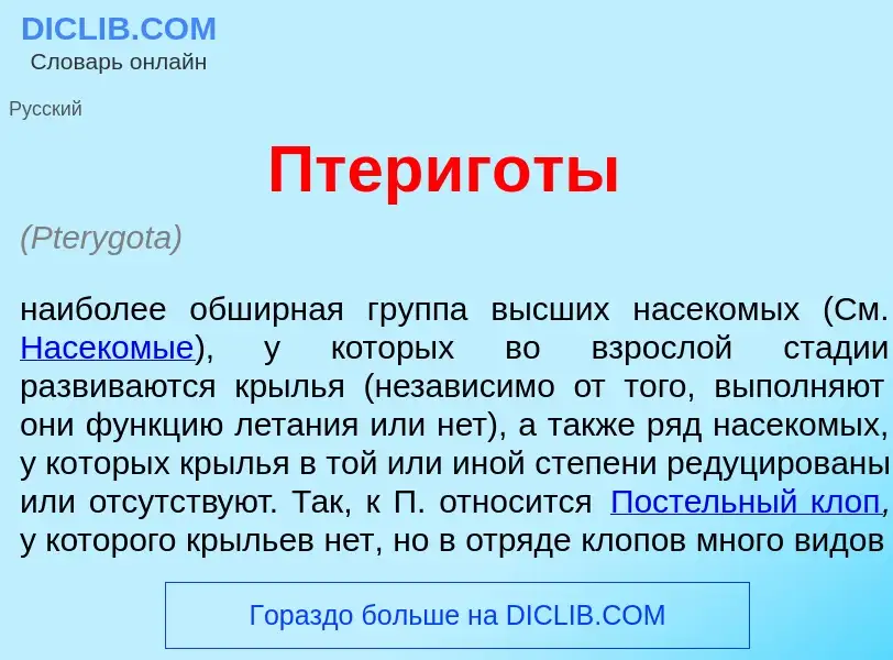 What is Птериг<font color="red">о</font>ты - definition