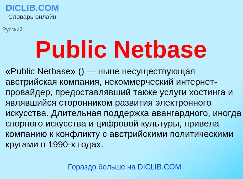 Wat is Public Netbase - definition