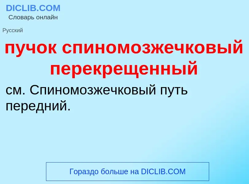 Τι είναι пучок спиномозжечковый перекрещенный - ορισμός