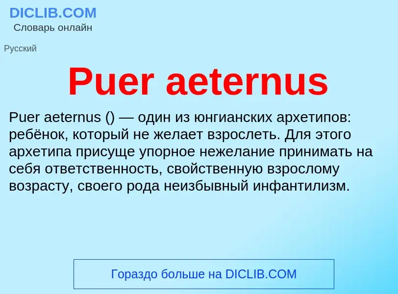 Wat is Puer aeternus - definition