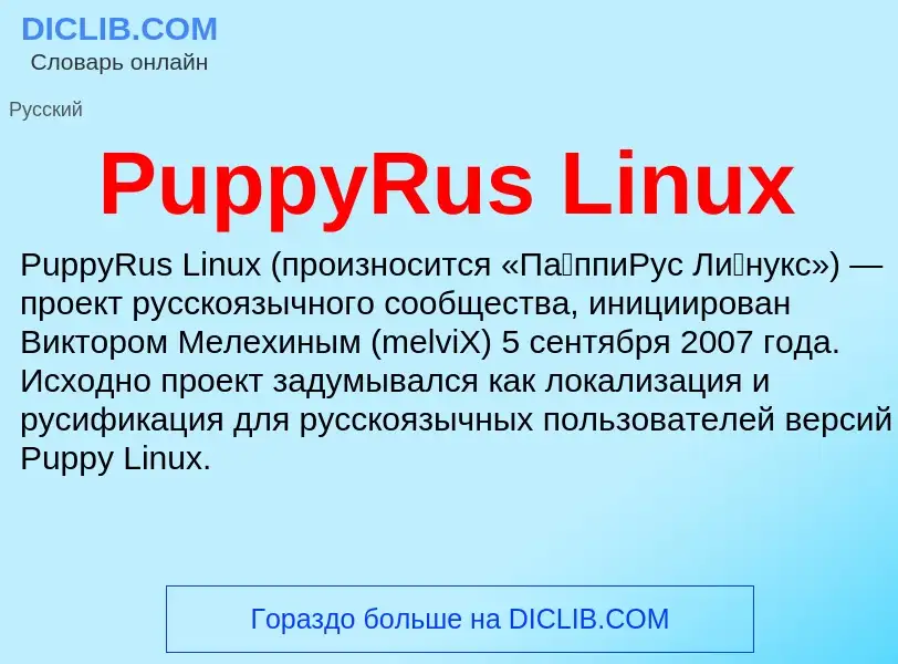 Wat is PuppyRus Linux - definition