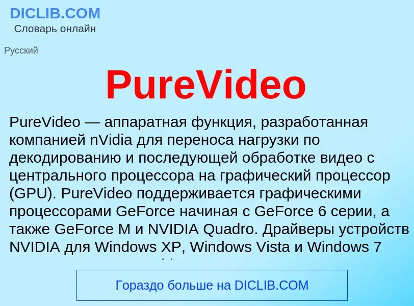 Wat is PureVideo - definition