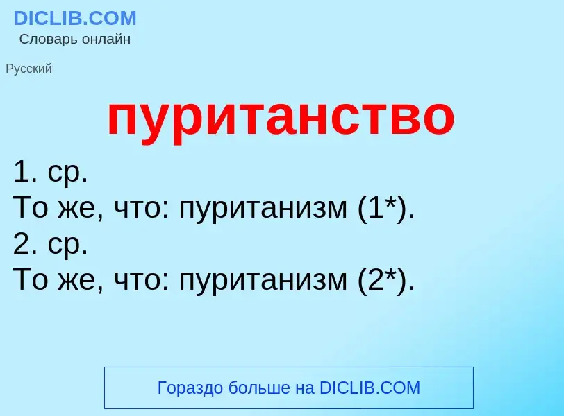 Wat is пуританство - definition