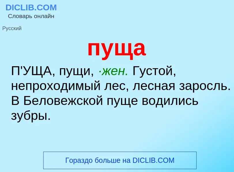 Wat is пуща - definition