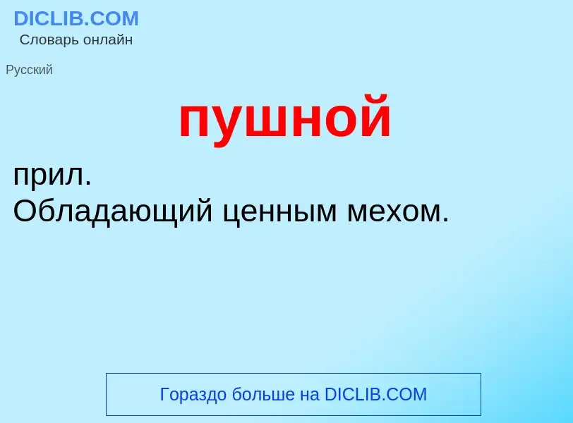 O que é пушной - definição, significado, conceito