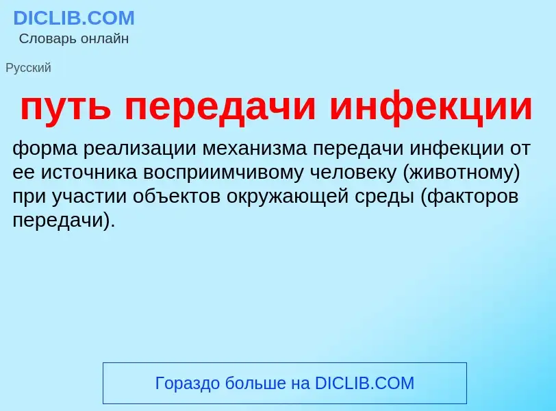 Τι είναι путь передачи инфекции - ορισμός