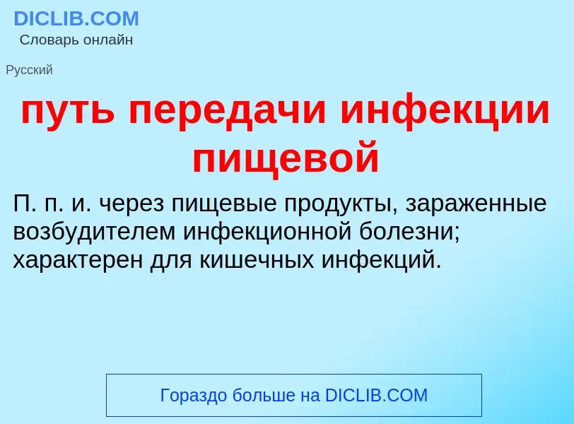 Τι είναι путь передачи инфекции пищевой - ορισμός