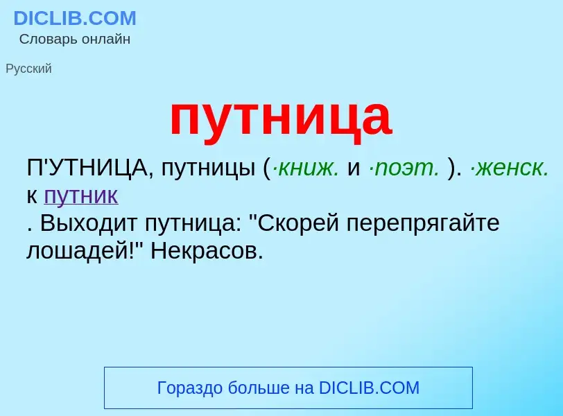 Wat is путница - definition