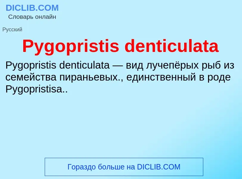 Τι είναι Pygopristis denticulata - ορισμός